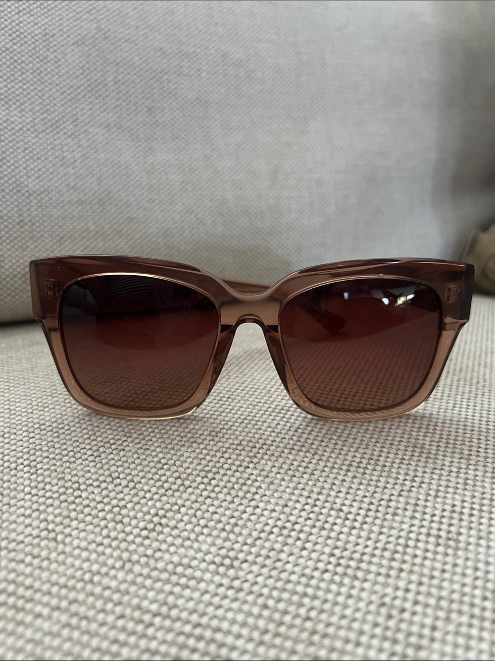 Diff Eyewear Brown Transparent Square Sunglasses